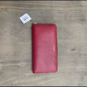 NWT red Coach zip wallet